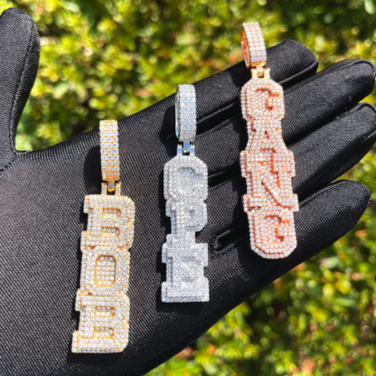 Moissanite Hip Hop Art Font Custom Lettering Pendant