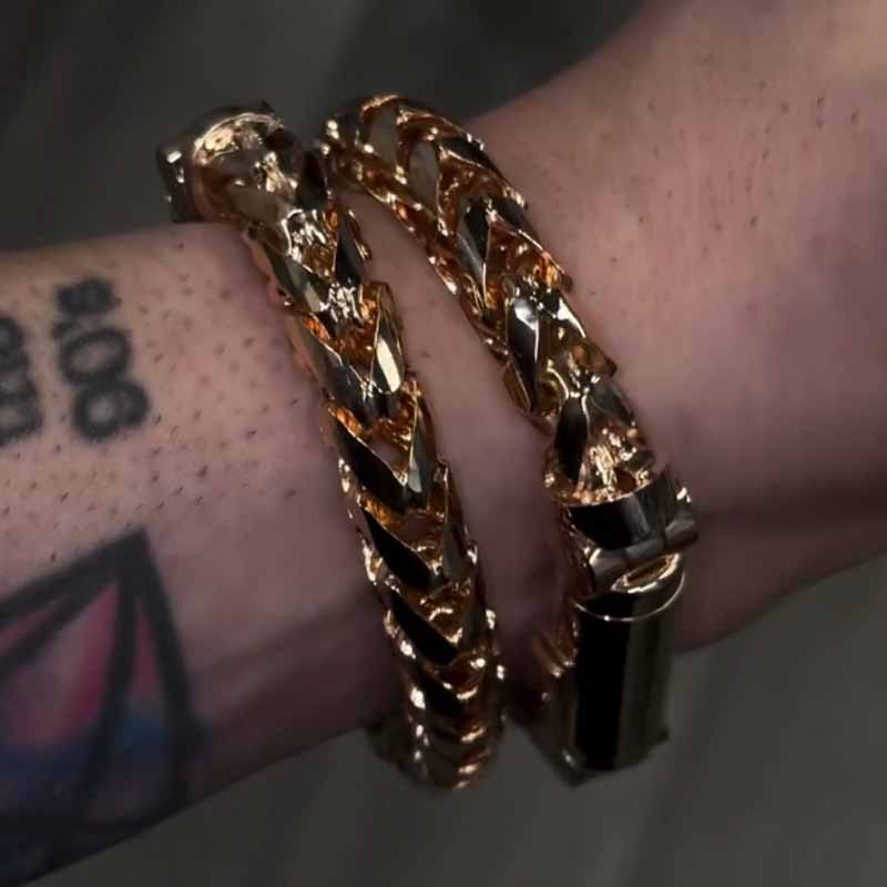 10mm Franco Custom Lock Moissanite Bracelet