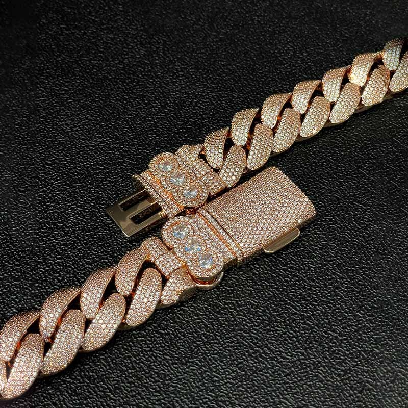 S925 Moissanite 20mm Cuban chain