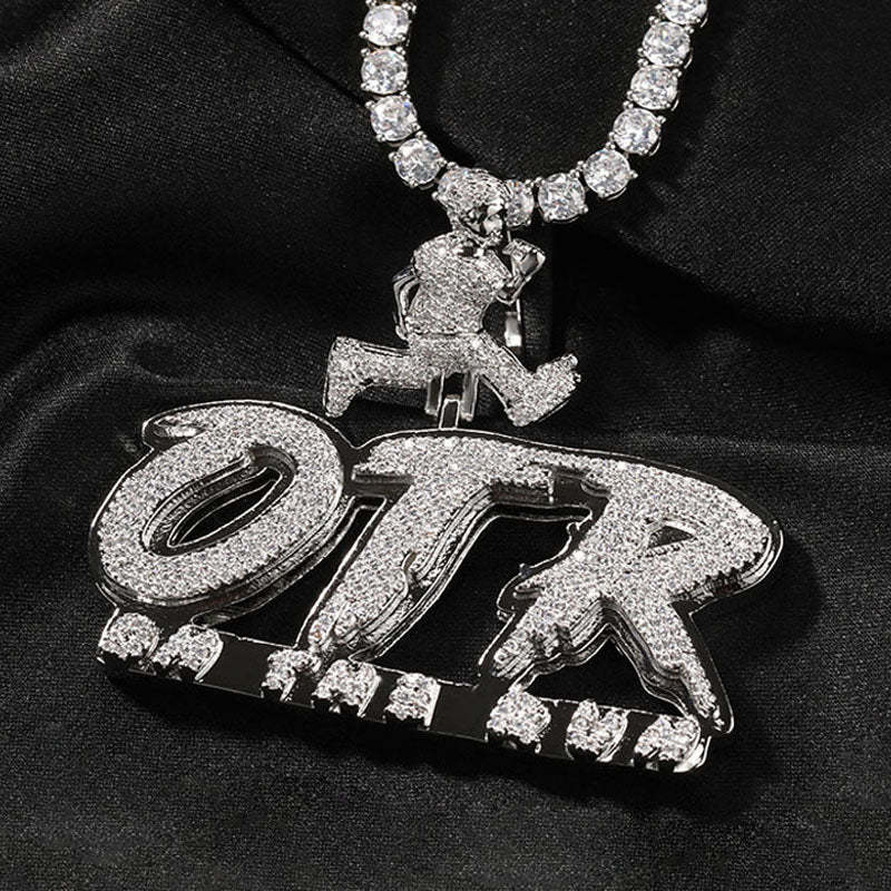 Moissanite Running "OTR" Letters Fashion New Pendant