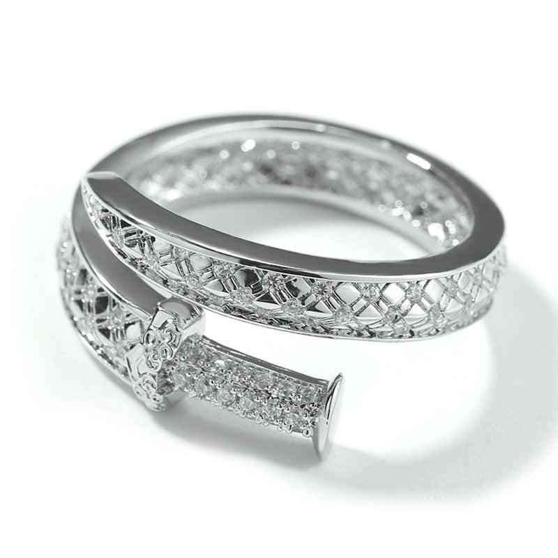 Moissanite Luxury Sword Cross Creative Design Open Bracelet