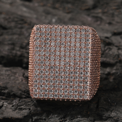 Moissanite Hip Hop Sparkle Big Square Ring