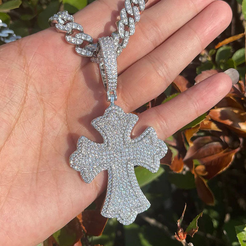 Moissanite Hip Hop Cross Pendant