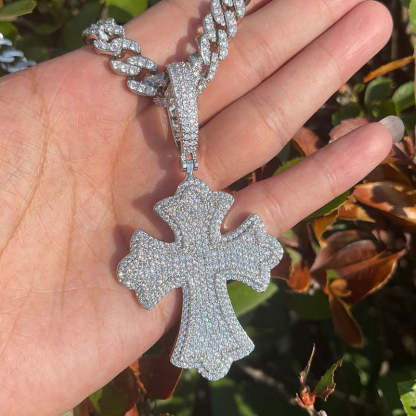 Moissanite Hip Hop Cross Pendant