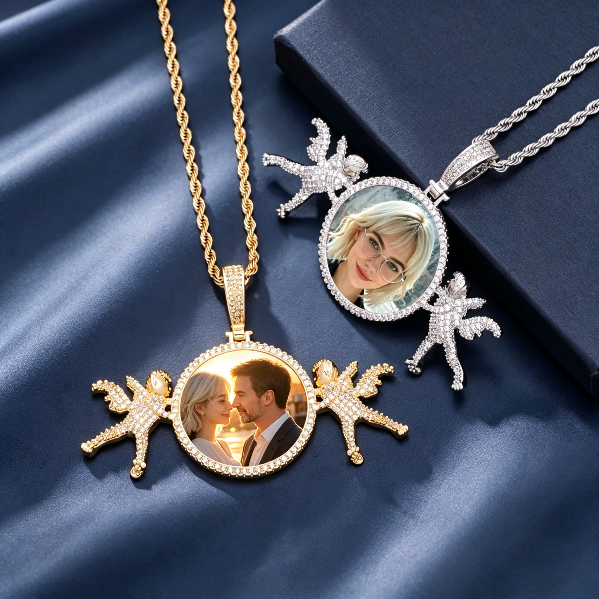 78mm Moissanite Angel Photo Frame Ring