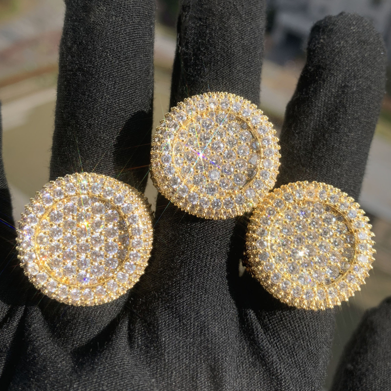 Moissanite Hip Hop Round Ring