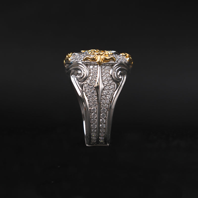 Moissanite hip-hop horse ring