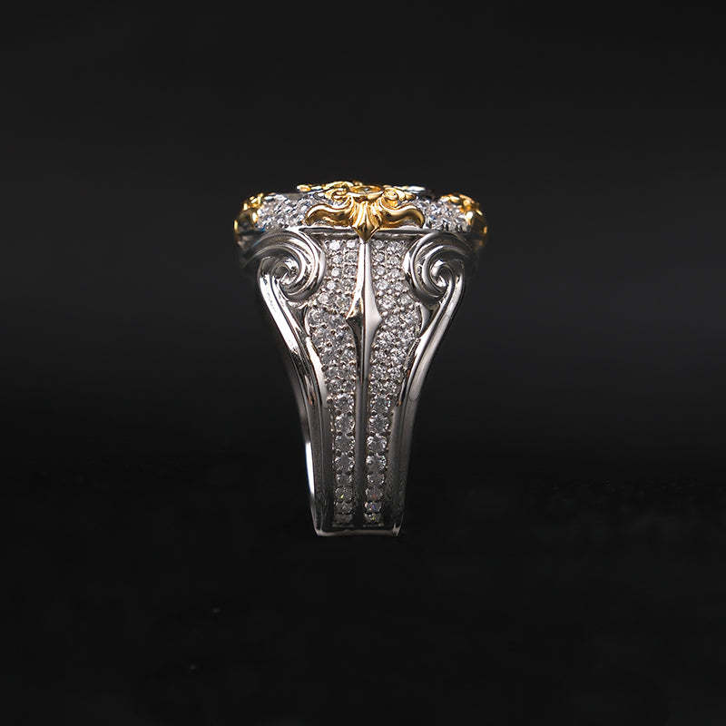 Moissanite hip-hop horse ring