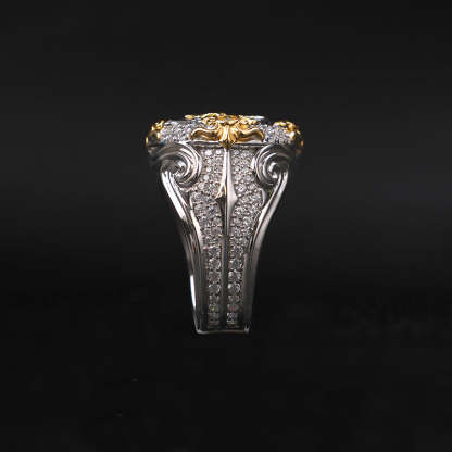 Moissanite hip-hop horse ring