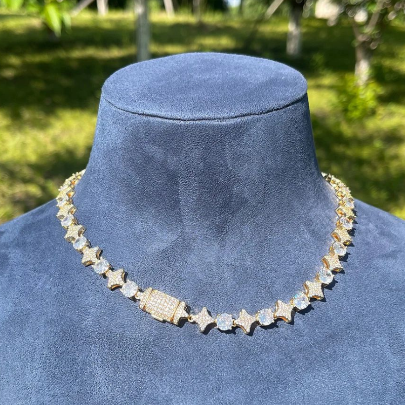 Moissanite Sparkling Star Diamond Tennis Chain