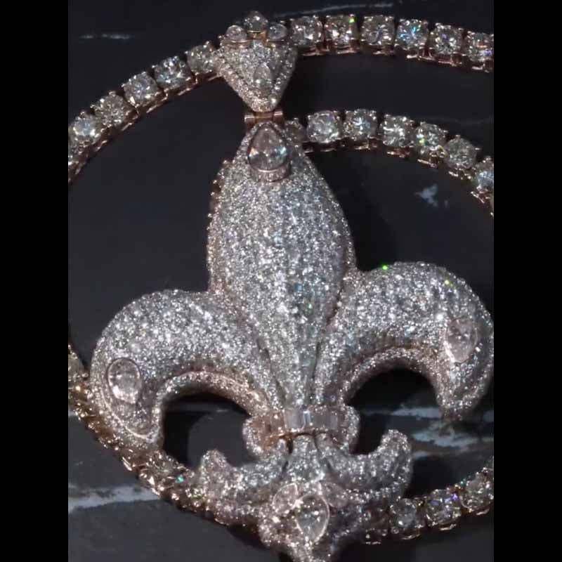 Moissanite Hip Hop Exquisite Anchor Pendant