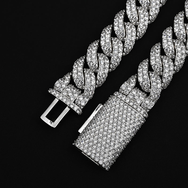 20mm Moissanite Hip-Hop Double-Row Heavy Cuban Chain