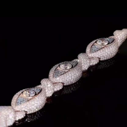 Moissanite Unlimited Cuban Custom Eye Bracelet