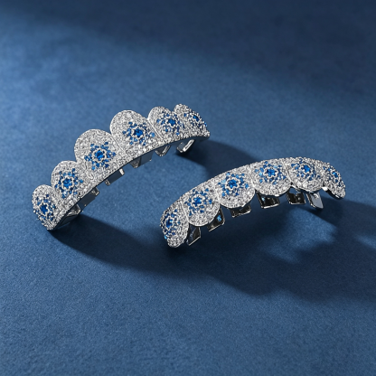 VVS Moissanite Grade Blue Diamond Star Set