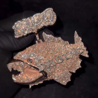 Moissanite Piranha DABINO Letter Pendant