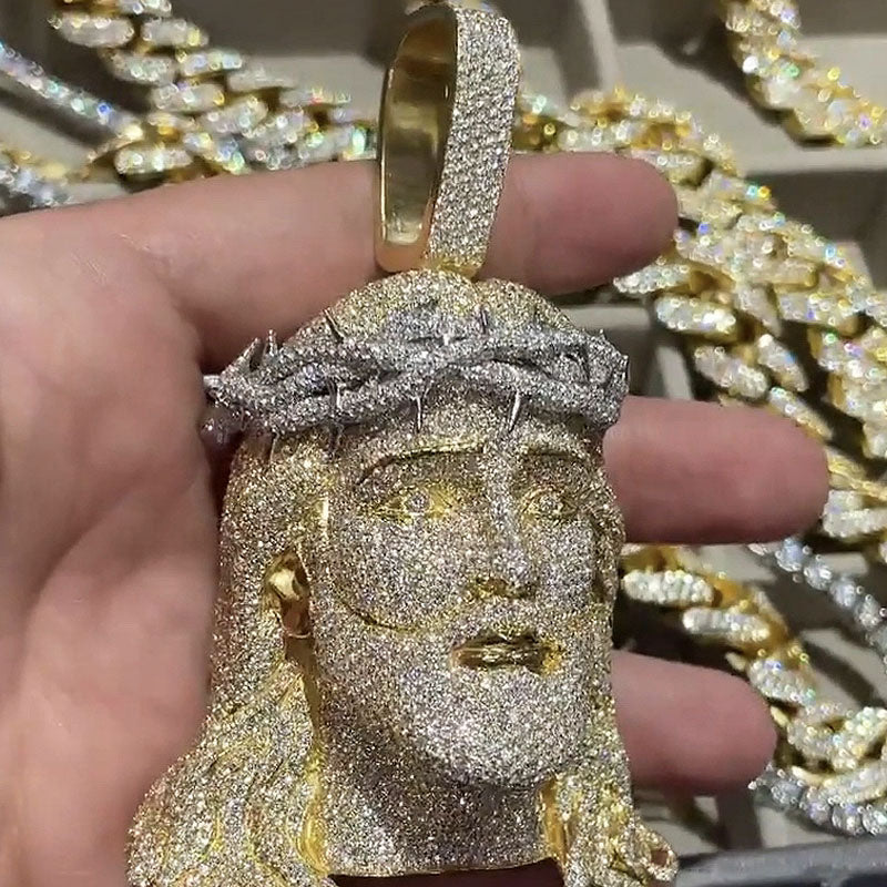 Moissanite Thorn Headdress Jesus Pendant
