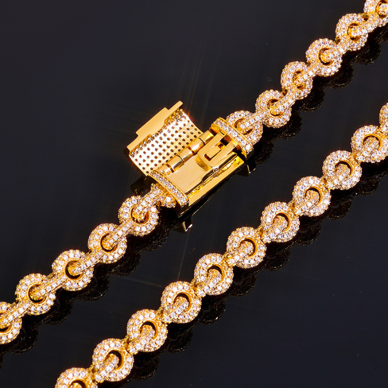 8mm Moissanite Hip-Hop O-Shaped Chain