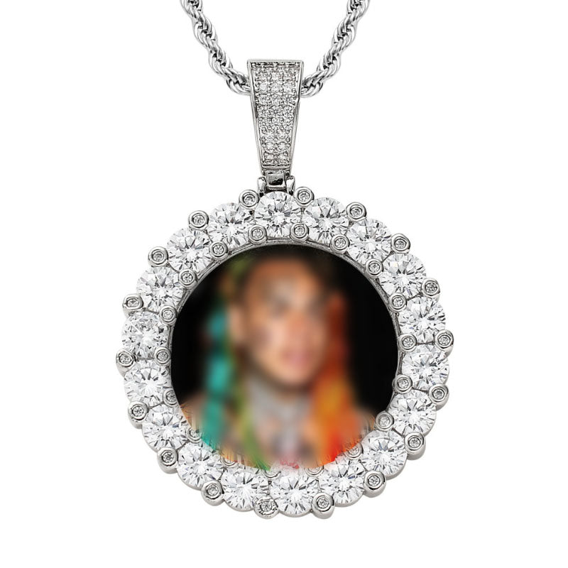 Moissanite Hip Hop Luxury DIY Customized Photo Pendant