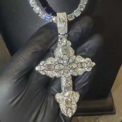 Cross Special Inlaid Gravity Moissanite Pendant