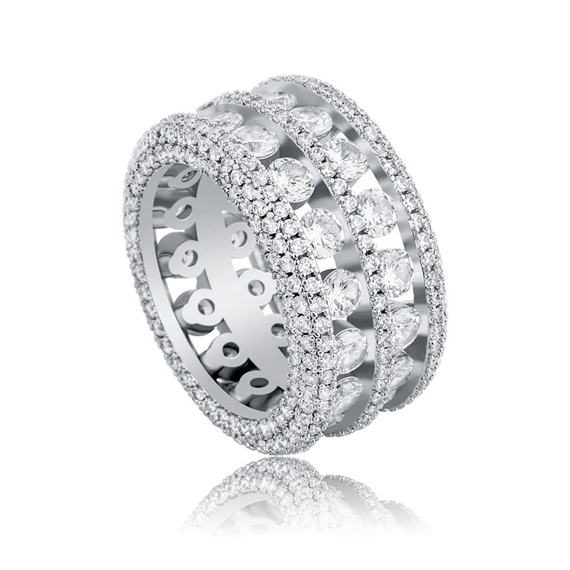 Moissanite Luxury Double Row Hollow Ring