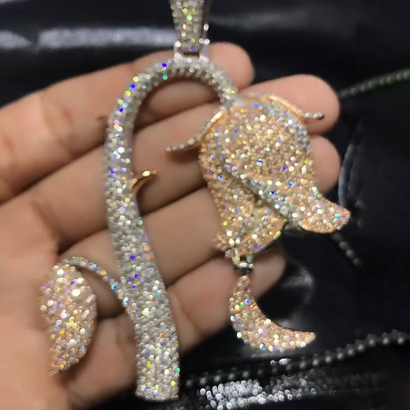 Moissanite Vivid Bouquet of Rose Pendant