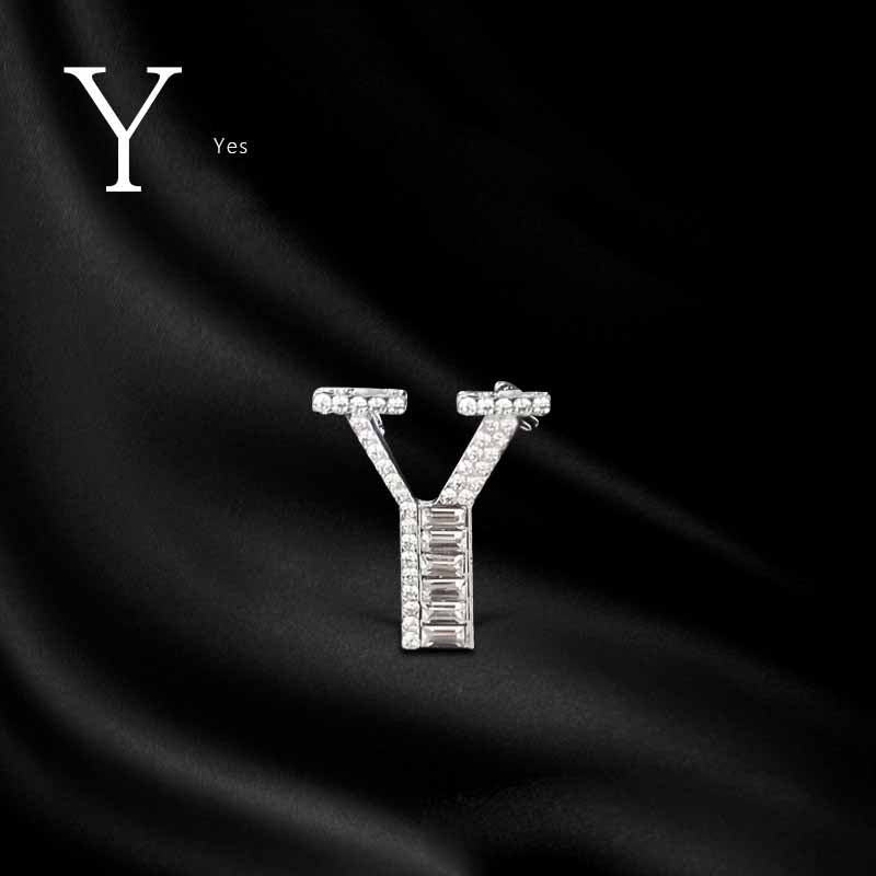 Moissanite Hip Hop Letter Brooch