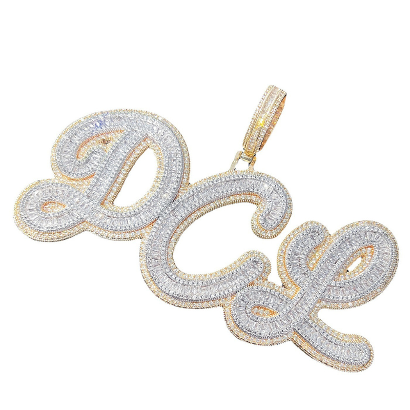 Moissanite Hip Hop Baguette Custom Letter Pendant