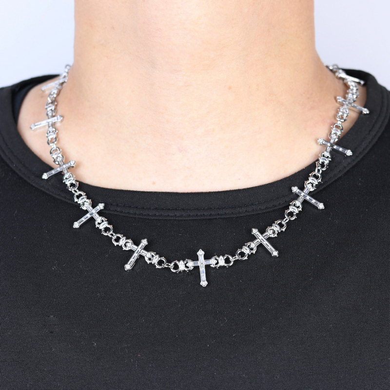 Moissanite Hip Hop Thorn Cross Chain