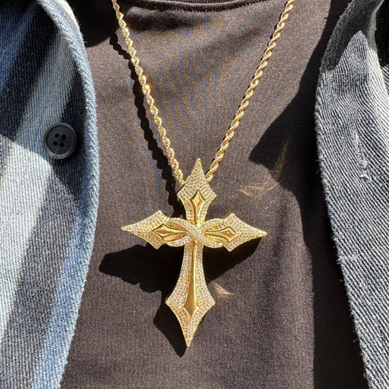 Moissanite Ice Blade Cross Hip Hop Pendant