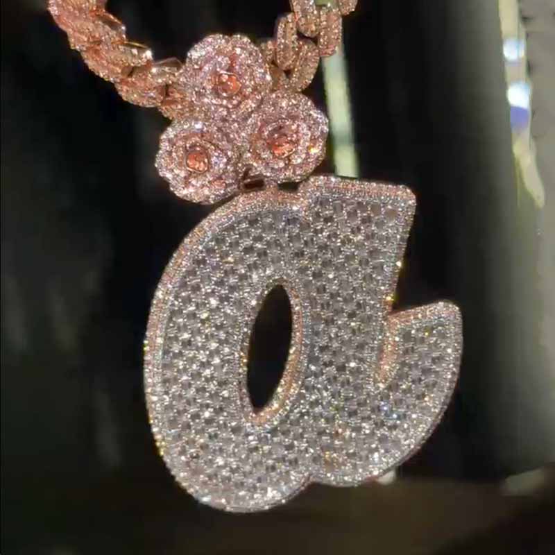 Rose a Emerald Moissanite Pendant