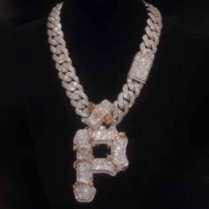 S925 Moissanite Vine Letter P Pendant