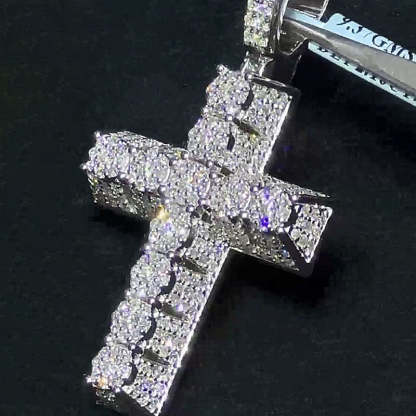 Moissanite Three-dimensional Cross Pendant Tennis Chain Set