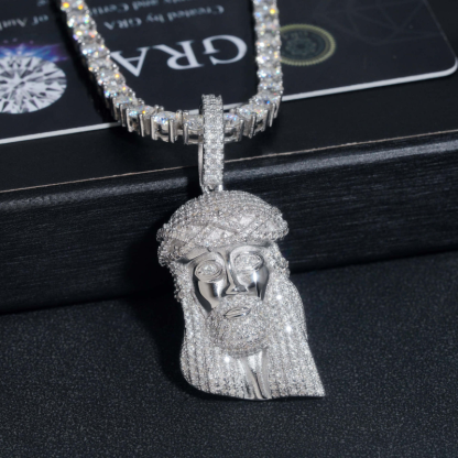 S925 Silver Moissanite Hip Hop Jesus Pendant