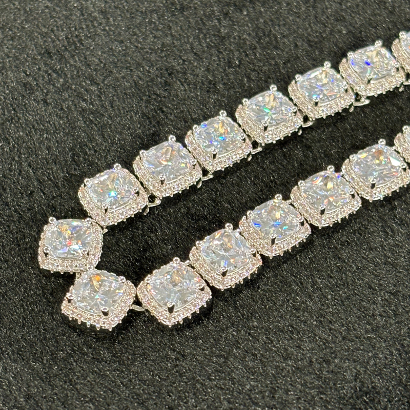 10mm Moissanite Exquisite Rock Sugar Chain