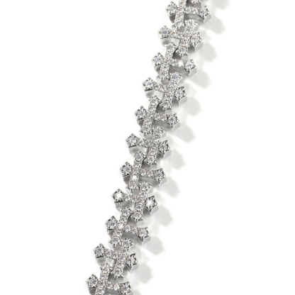 11.5mm Moissanite Cross Cuban Bracelet
