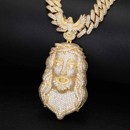 Moissanite Eagle Buckle Jesus Pendant