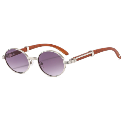 Retro Faux Wood Grain Sunglasses
