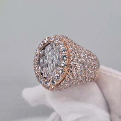T-shaped Moissanite Men's Ring