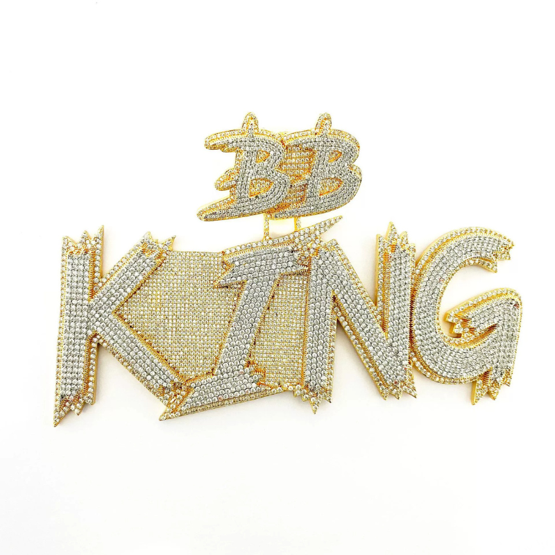 Moissanite Cursive Upper and Lower Two-layer Letter Custom Pendant