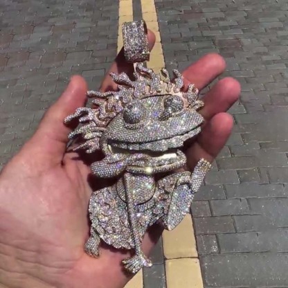 Moissanite Vivid Art Frog Pendant