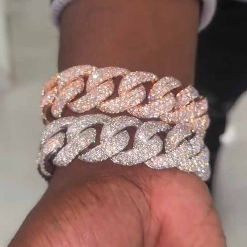 Moissanite Sparkling Cuban Bracelet