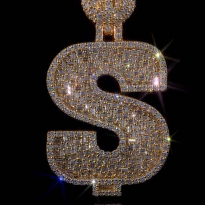 Moissanite Dollar Sign Pendant