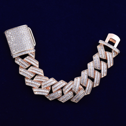 25mm Moissanite Hip Hop Large Cuban Bracelet