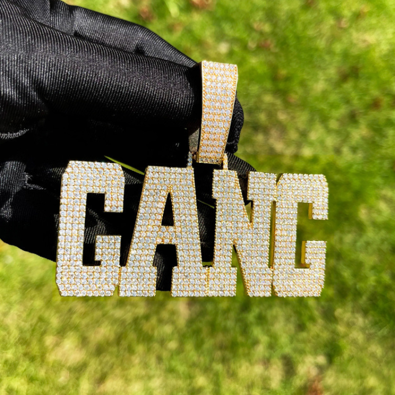 Moissanite Hip Hop Monogram Pendant