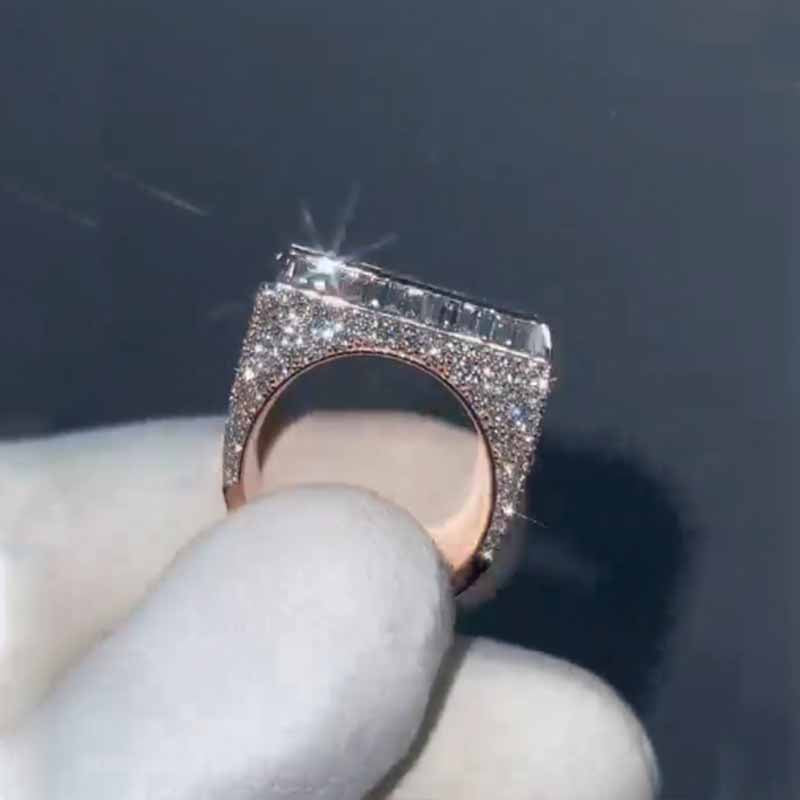 Criss Crossing Square Moissanite Ring