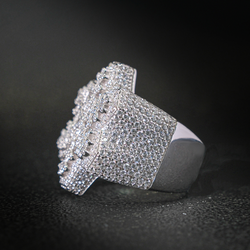 Moissanite Creative Hexagonal Snowflake Ring