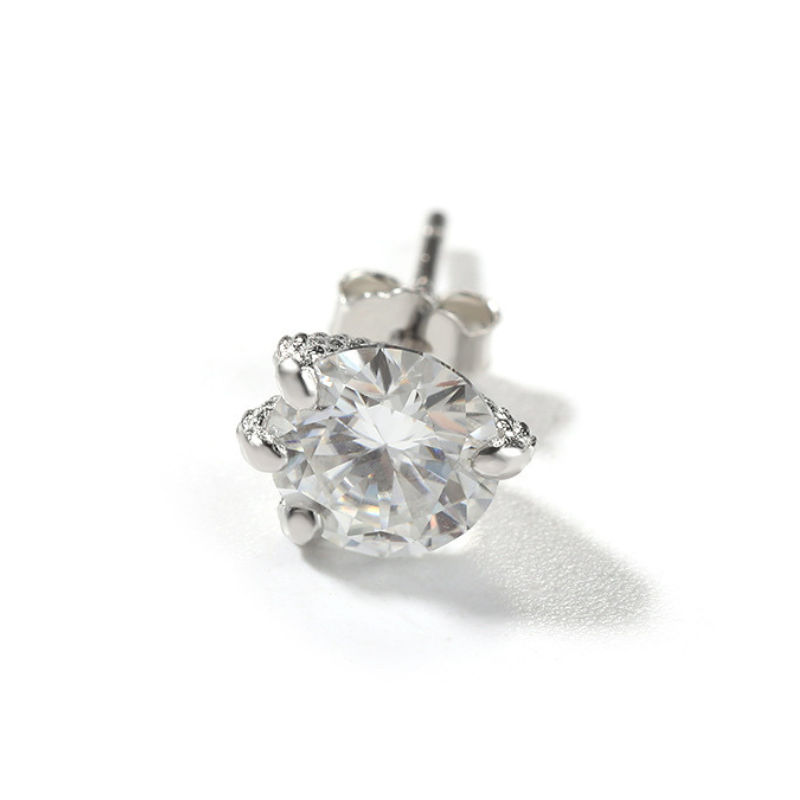 S925 Moissanite Light Luxury Claw Earrings