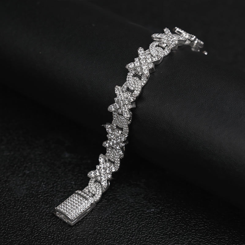 11MM Moissanite X Infinity Loop Bracelet