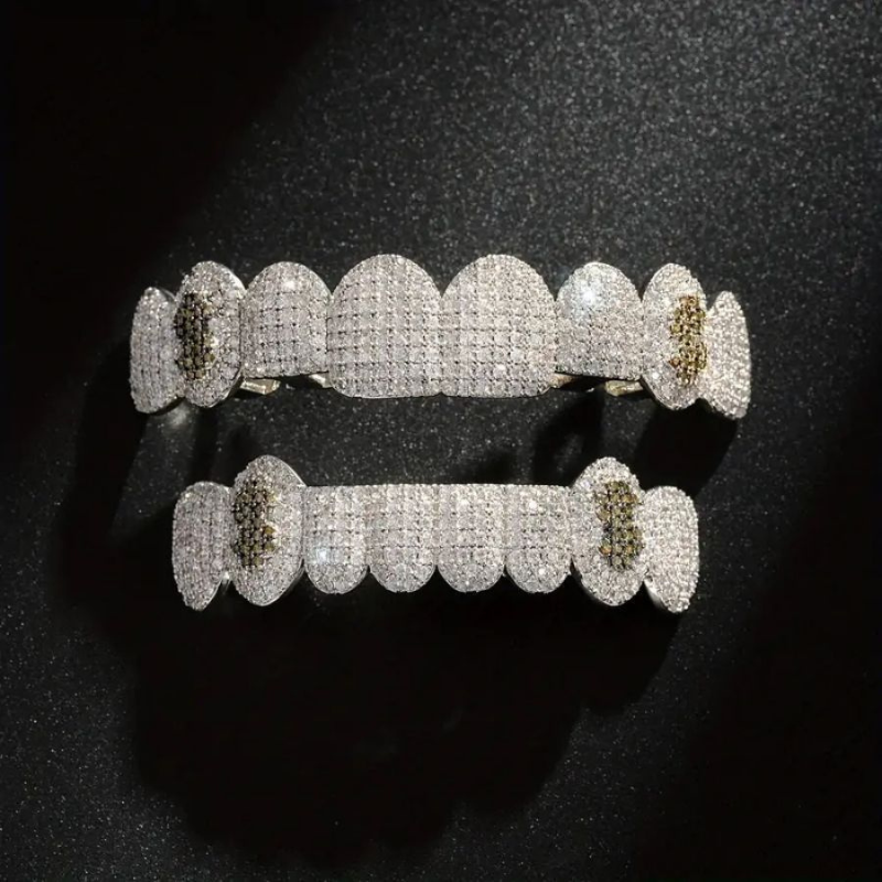 Moissanite Hip Hop Black Dollar Grillz