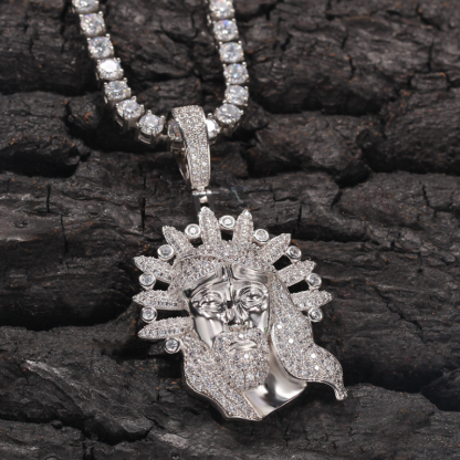 Moissanite Radiant Light Jesus Pendant